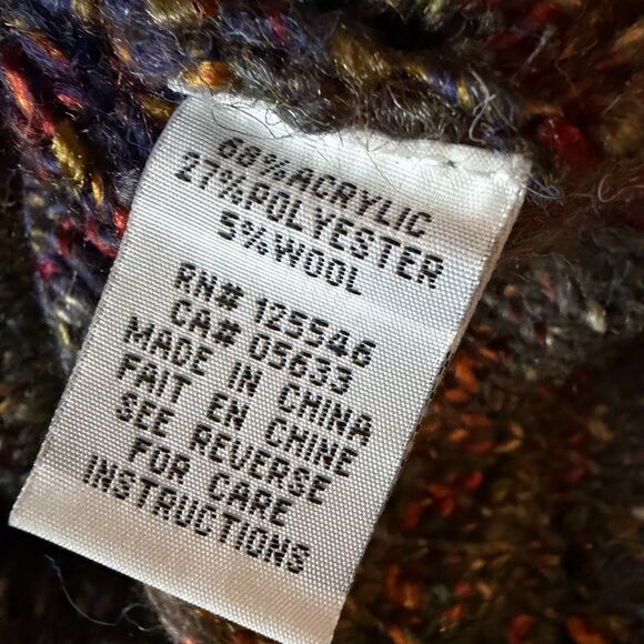 Habitat Clothes To Live In Cardigan Sweater Marled Confetti Gray L bv - Picture 7 of 8